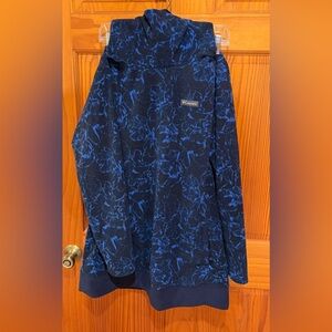 Columbia XL Women's Blue Floral Turtleneck Pullover Jacket